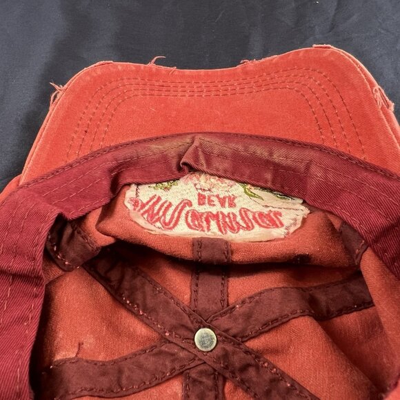 Mama Bear Embroidered 4350 District Cap Hat With Hook Loop Back Red Distressed - Picture 9 of 9